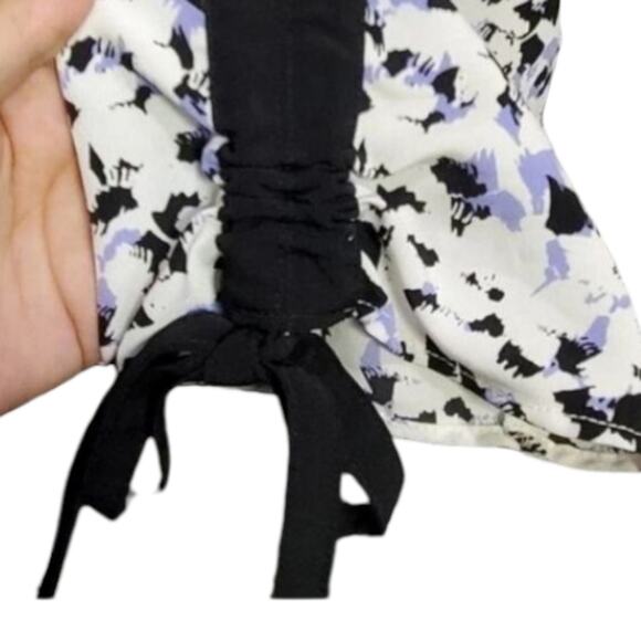 Limited periwinkle black white Tape ribbon shirt Plus Size 2X New - Picture 8 of 13